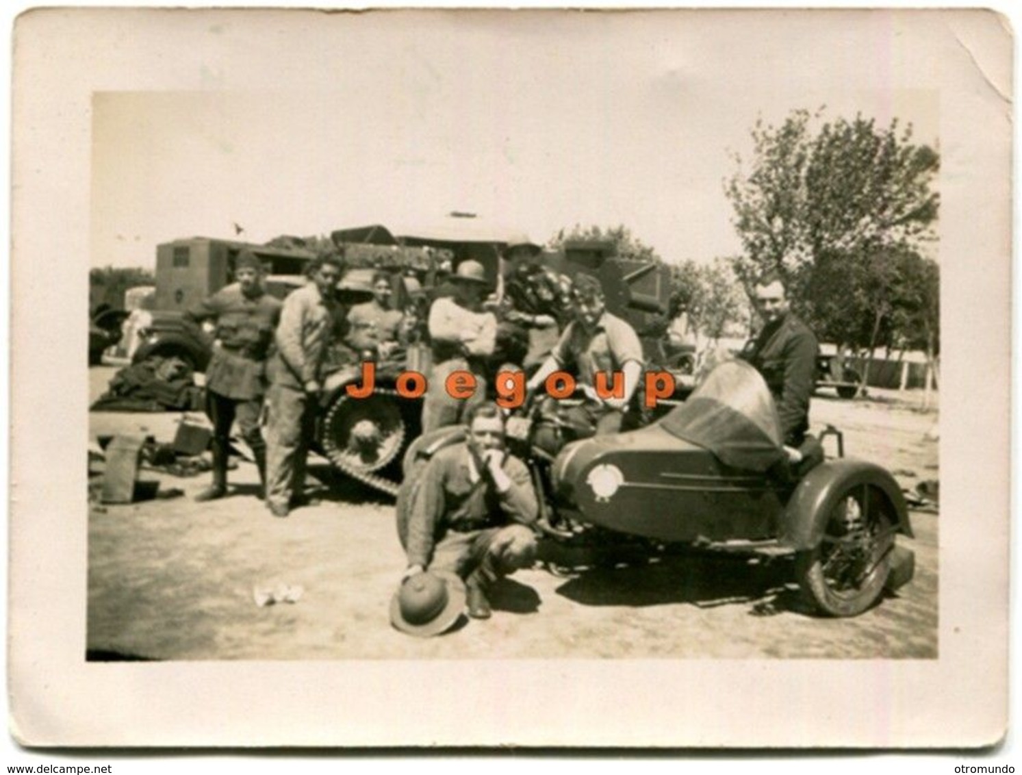 Old Photo Military Vehicles Motorcycle Sidecar - Krieg, Militär