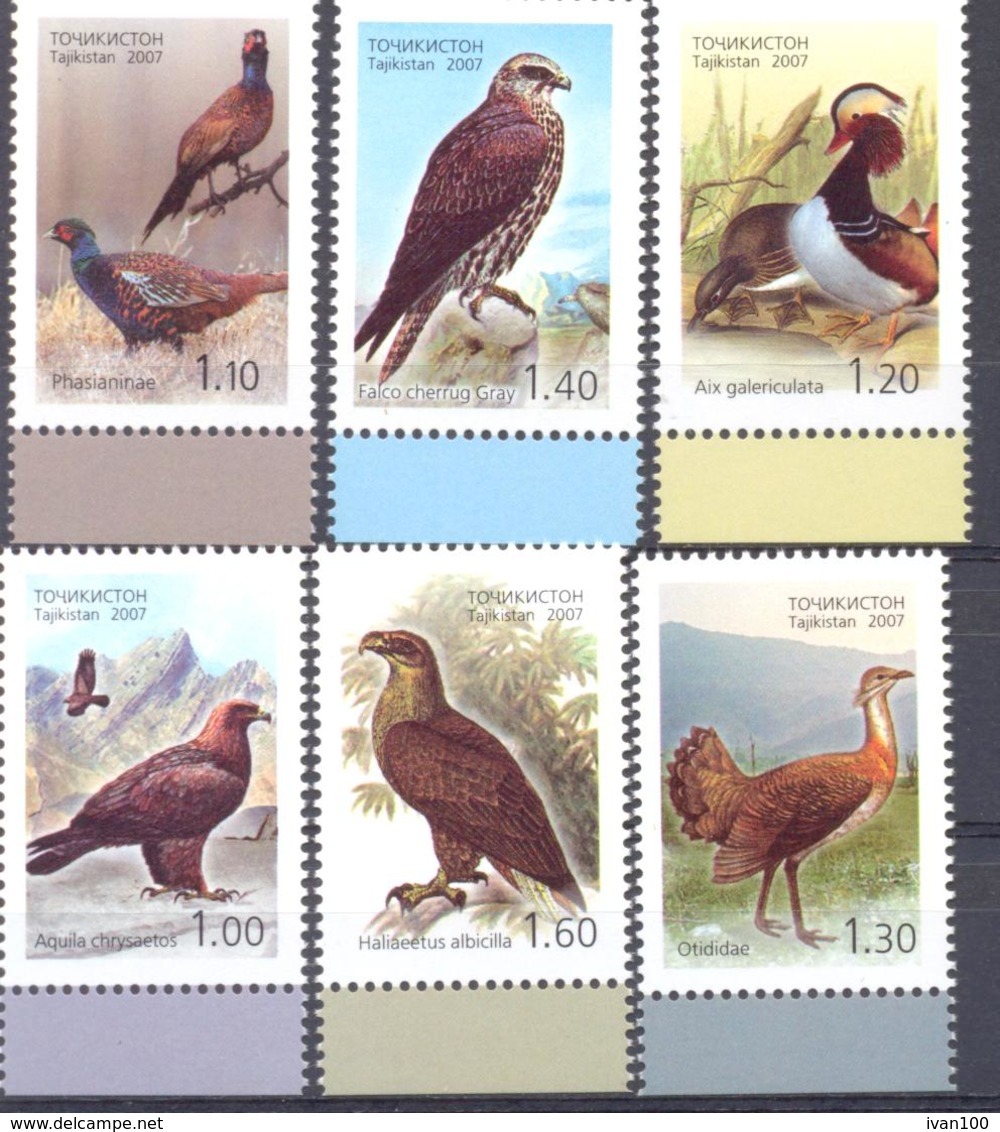 2007. Tajikistan, Birds, Of Asia, 6v, Mint/** - Tadschikistan