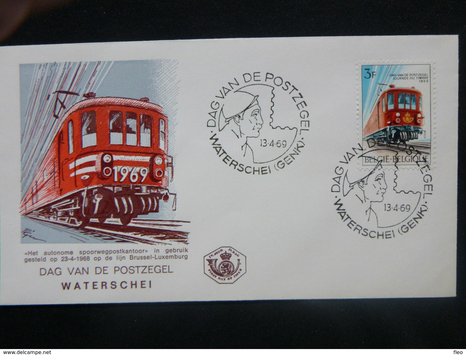 BELG.1969 1488 FDC (Waterschei) :   " Dag Van De Postzegel - Journée Du Timbre " - 1961-1970