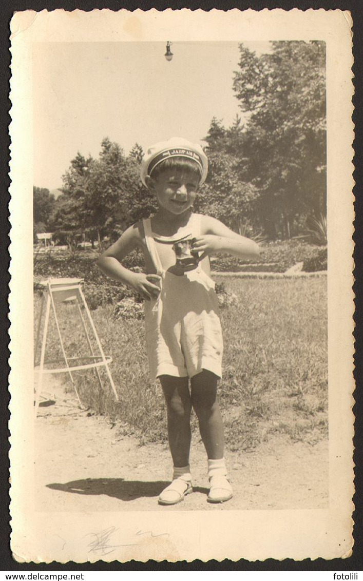 Child Boy Sailor Cap Portrait Old Photo 9x14 Cm #30925 - Anonyme Personen