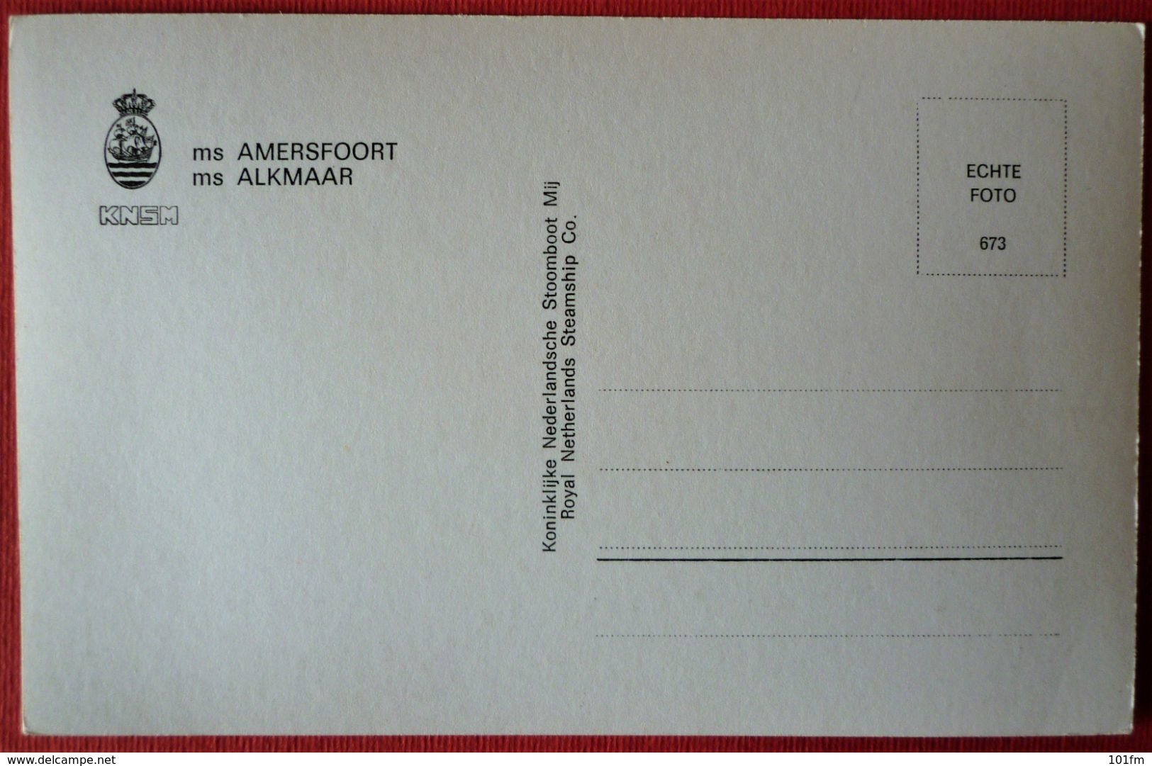 M.V. AMERSFOORT - ROYAL NETHERLANDS STEAMSHIP CO. - Paquebots