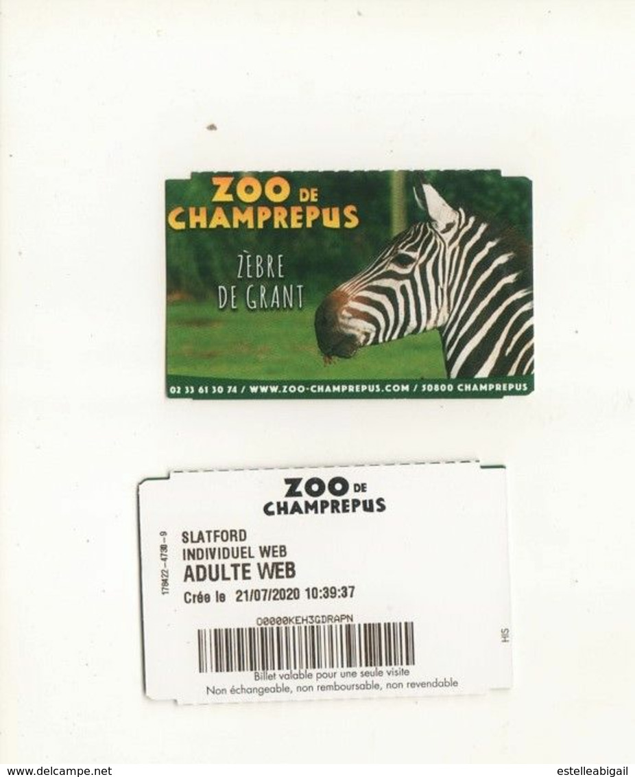 Ticket Zoo  De Champrepus - Tickets D'entrée