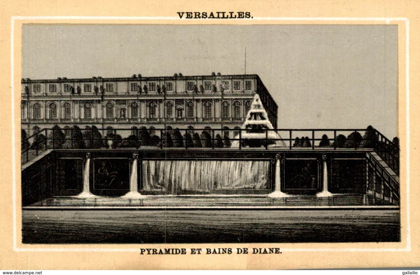 CHROMO AUX CISEAUX D'ARGENT JACQUET A ISSOUDUN VERSAILLES PYRAMIDE ET BAINS DE DIANE - Sonstige & Ohne Zuordnung