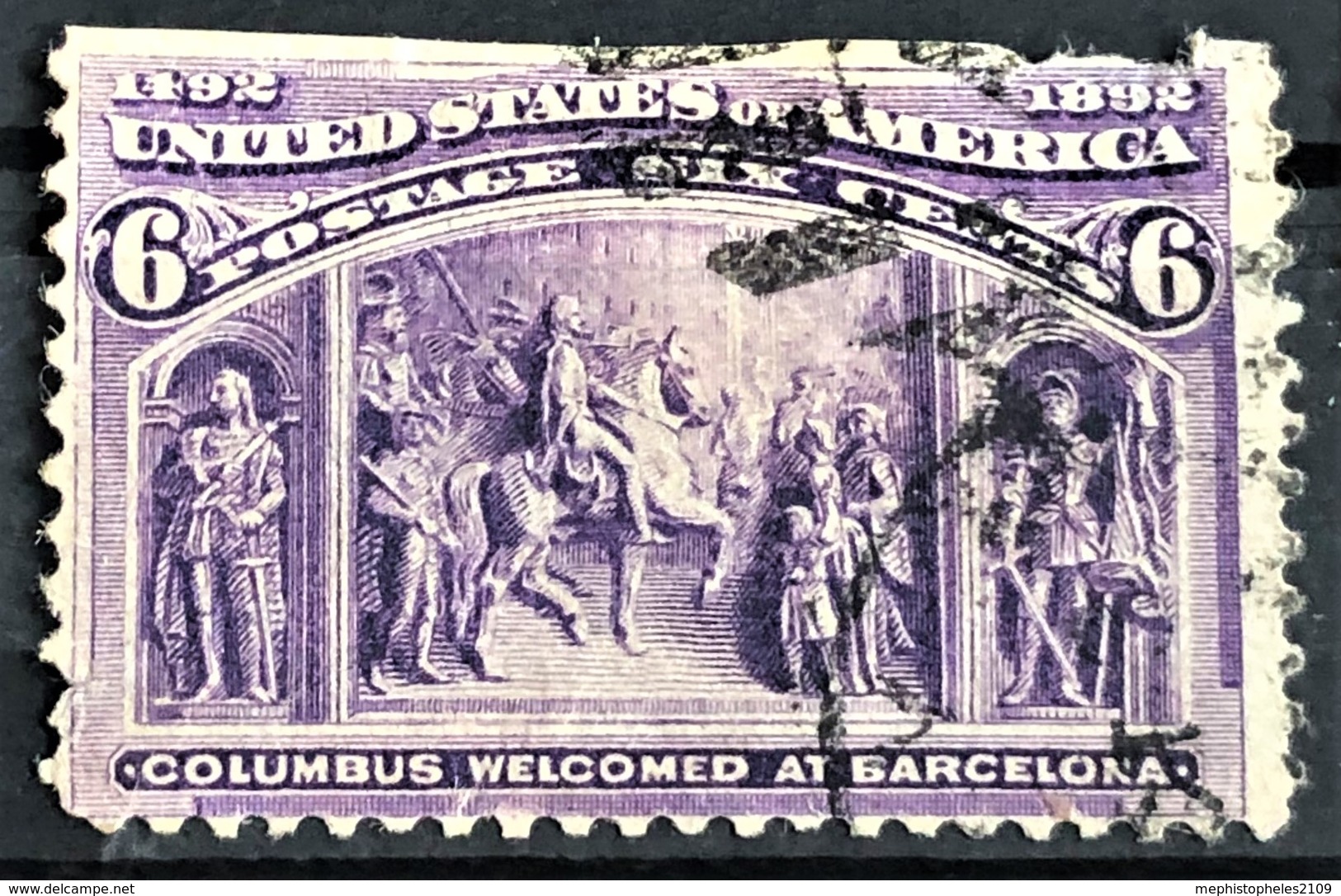 USA 1893 - Canceled - Sc# 235 - 6c - Columbus - Gebraucht