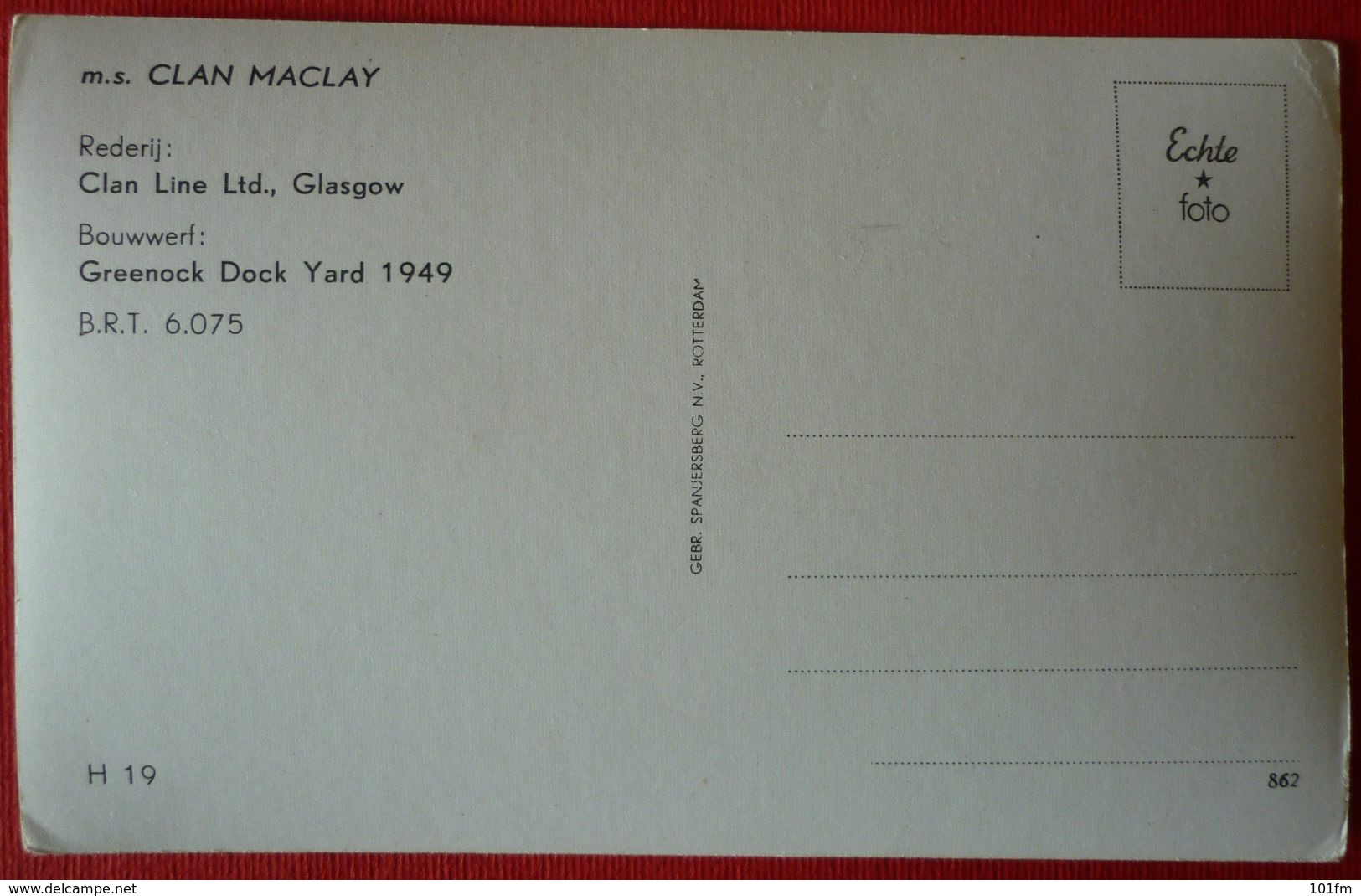 M.V. CLAN MACLAY - CLAN LINE LTD, GLASGOW - Dampfer
