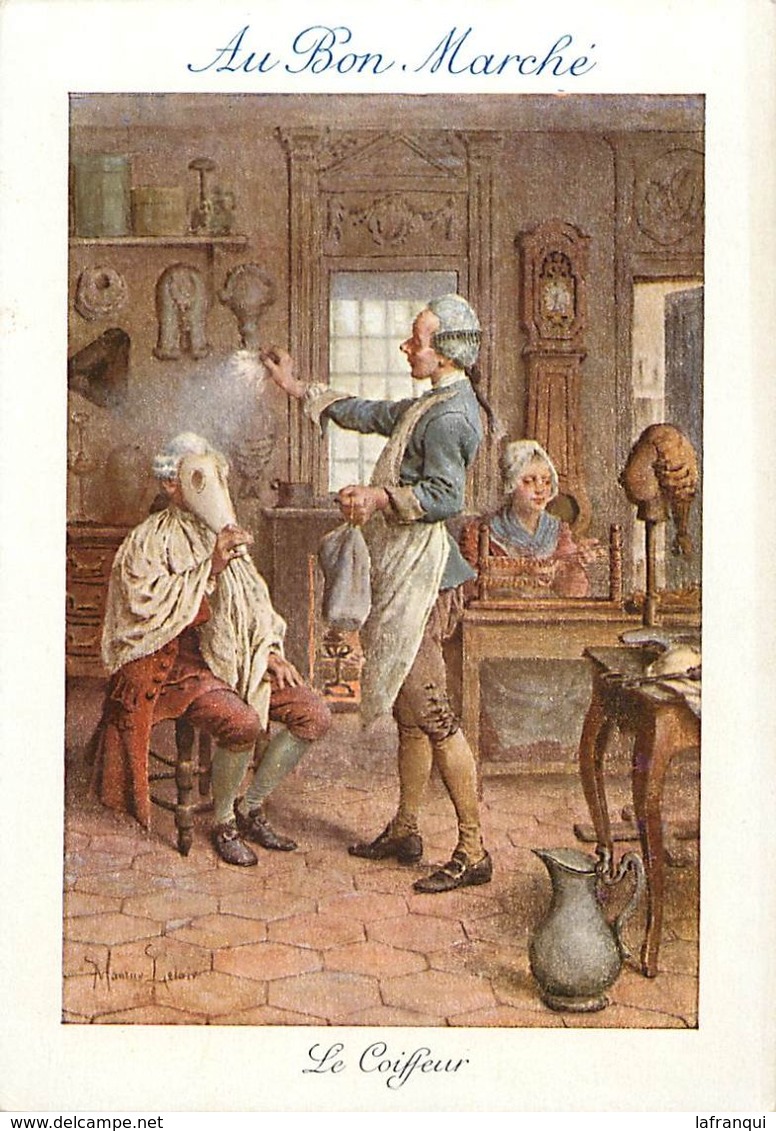 A367- Chromo -19x13,5cms -magasin Au Bon Marché -boucicaut -paris -metiers -metier -coiffure -le Coiffeur - - Au Bon Marché