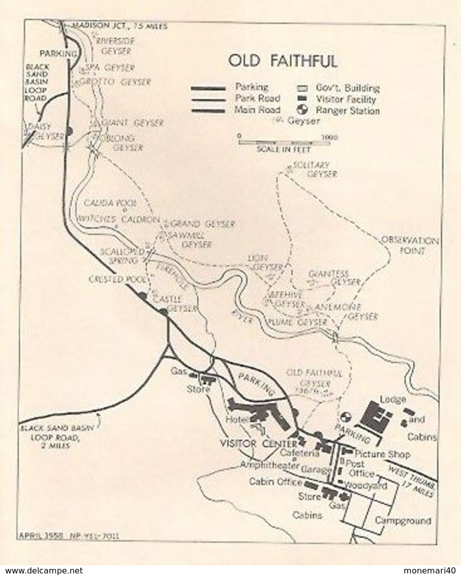 YELLOWSTONE - PARK, WYOMING - MONTANA - IDAHO (CARTES INCLUSES De La RÉGION) - 1959. - North America