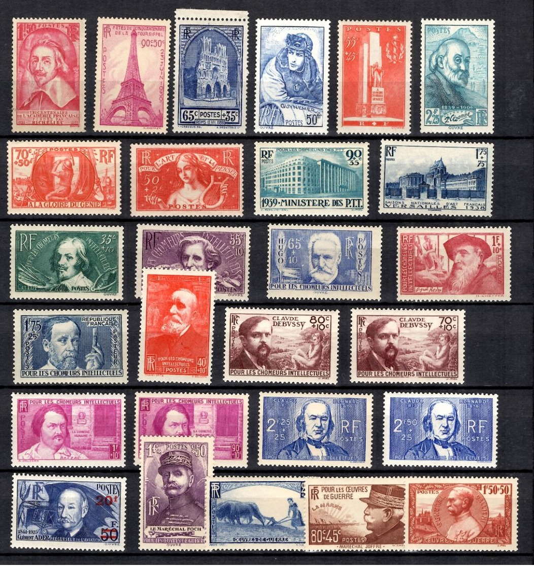 France Belle Collection De Bonnes Valeurs Neufs ** MNH 1935/1940. Gomme D'origine. TB. A Saisir! - Sammlungen