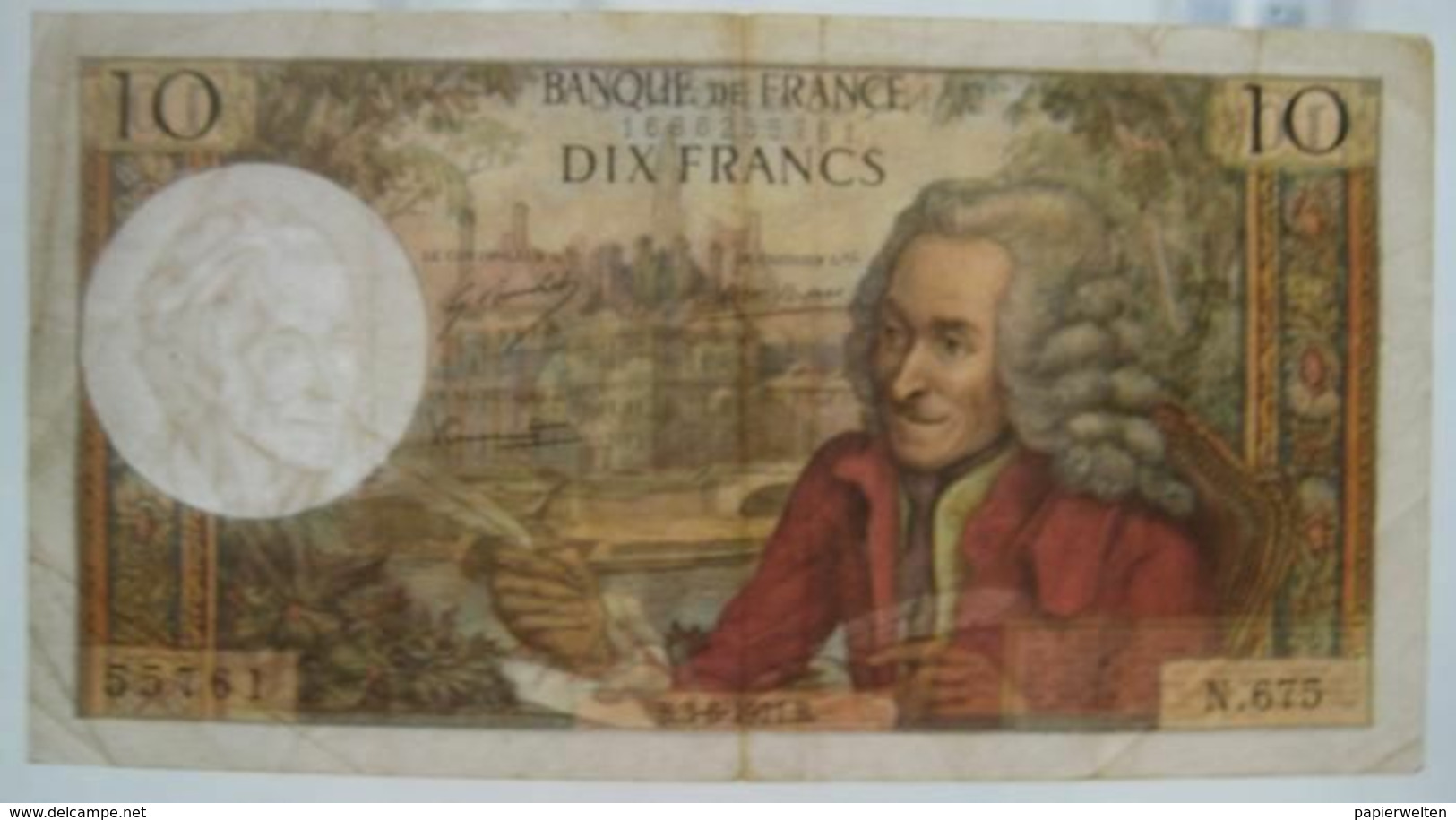 10 / Dix Francs 3.6.1971 (WPM 147d) - 10 F 1963-1973 ''Voltaire''