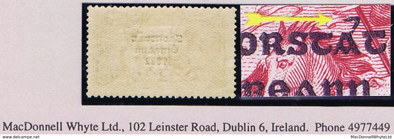 Ireland 1927-28 Wide Date Saorstat 3-line Ovpt In Black 5s Var "Circumflex Accent" Of Row9/2 Mint Hinged - Unused Stamps