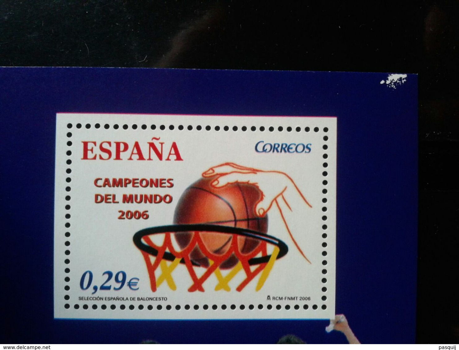 España Año 2006 Hojita Baloncesto Ed. 4267** MNH Error De Impresión --- Mancha Blanca Falta De Tinta--- - Variedades & Curiosidades