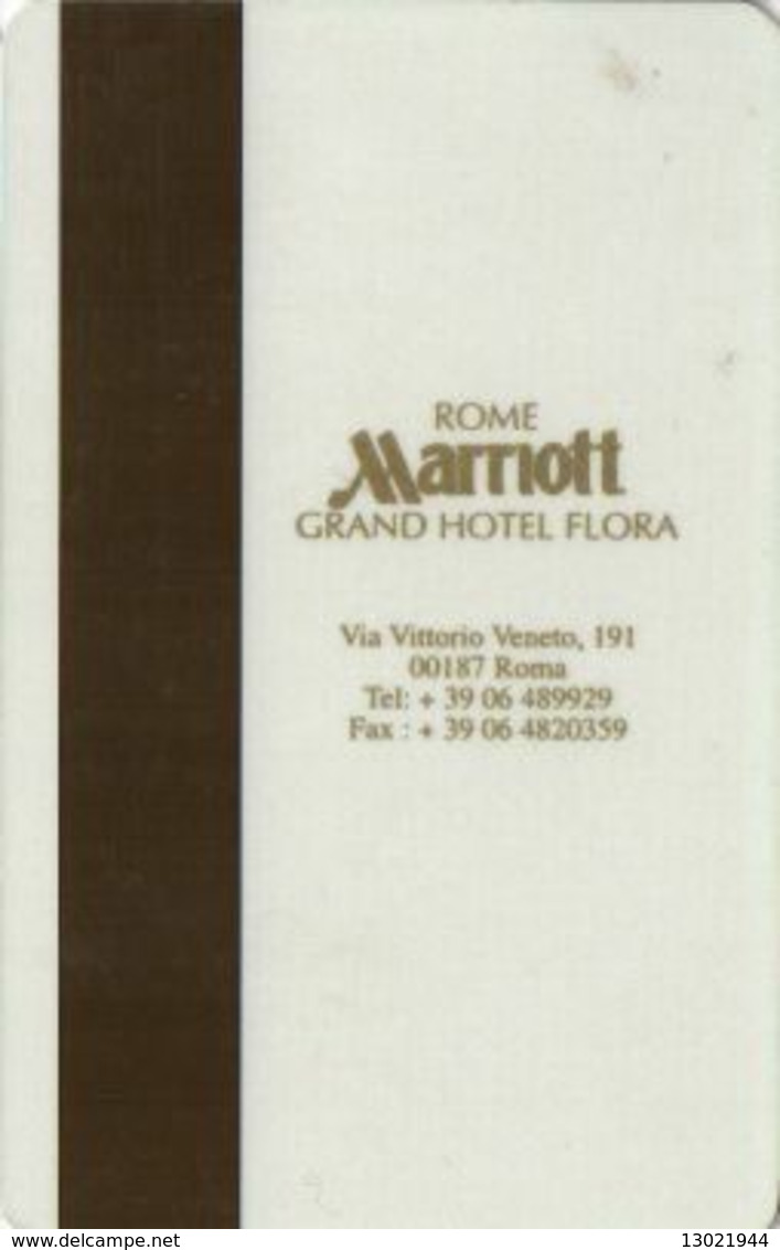 ITALIA KEY HOTEL  Marriott Grand Hotel Flora - ROMA - Cartes D'hotel