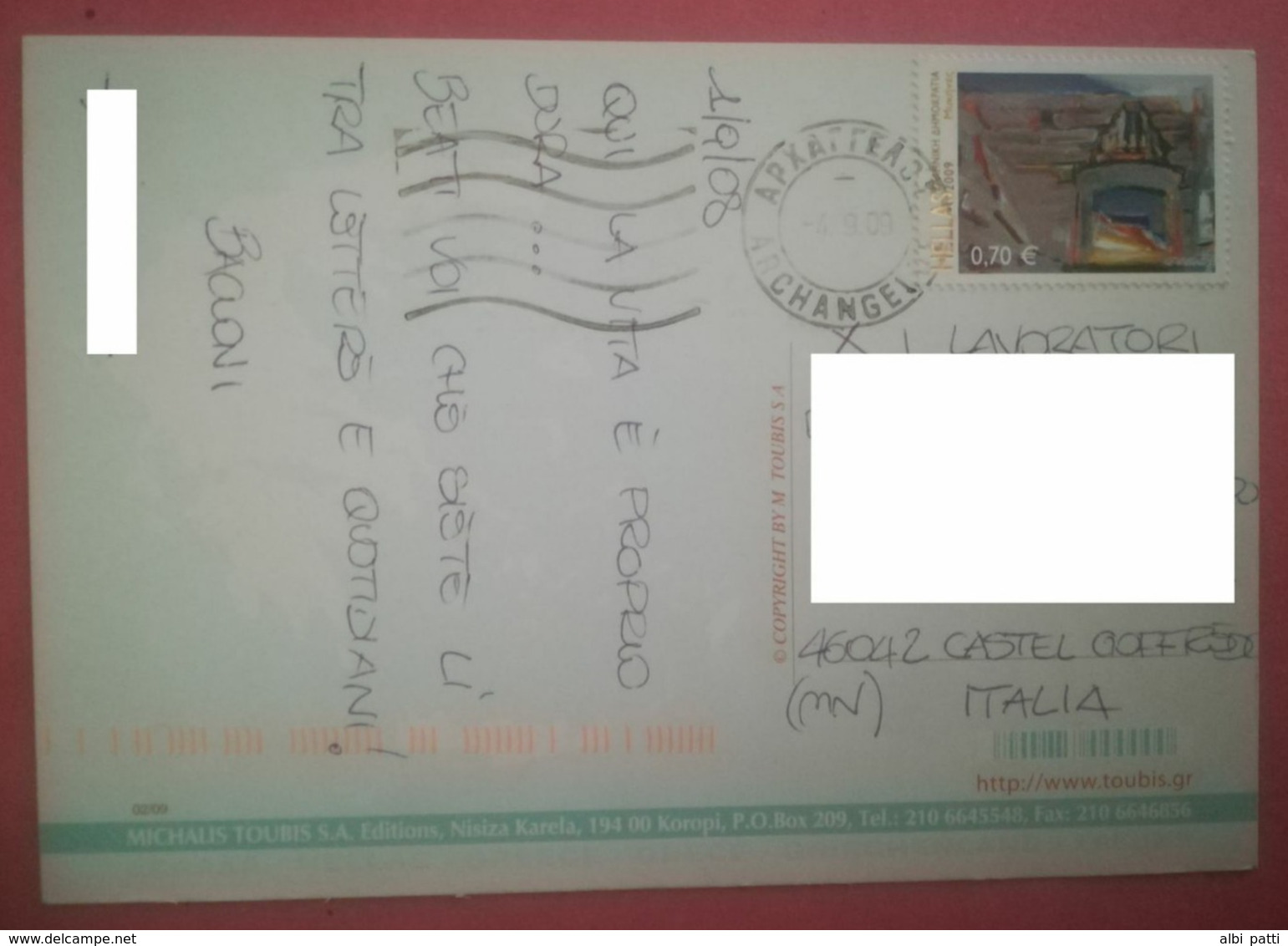 HELLAS COVER TO ITALY - Storia Postale