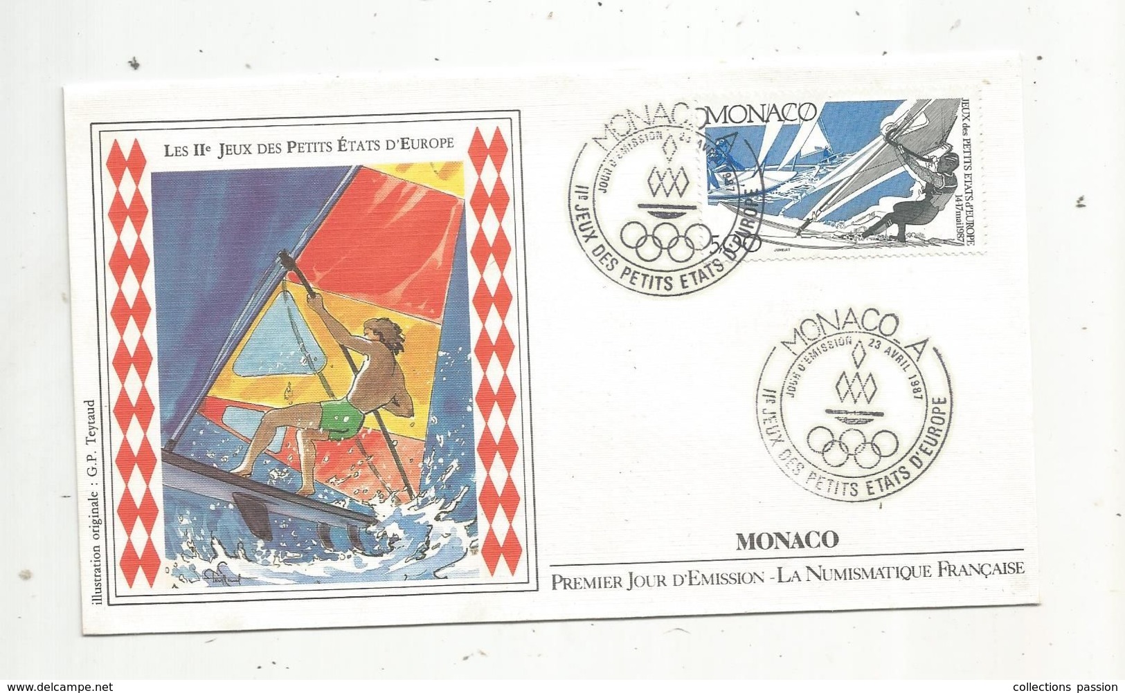 MONACO , FDC ,premier Jour , 1987 ,  Sports , II E Jeux Des Petits états D'Europe - FDC