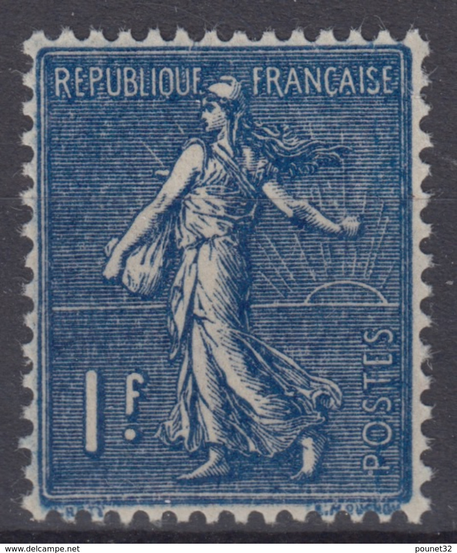 FRANCE : SEMEUSE N° 205a BLEU NOIR NEUVE * GOMME TRACE DE CHARNIERE - COTE 125 € - 1903-60 Säerin, Untergrund Schraffiert