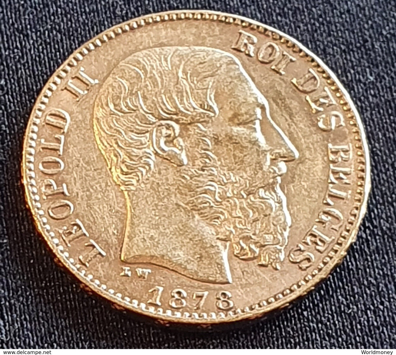 Belgium 20 Francs 1878 (Gold) - 20 Frank (gold)