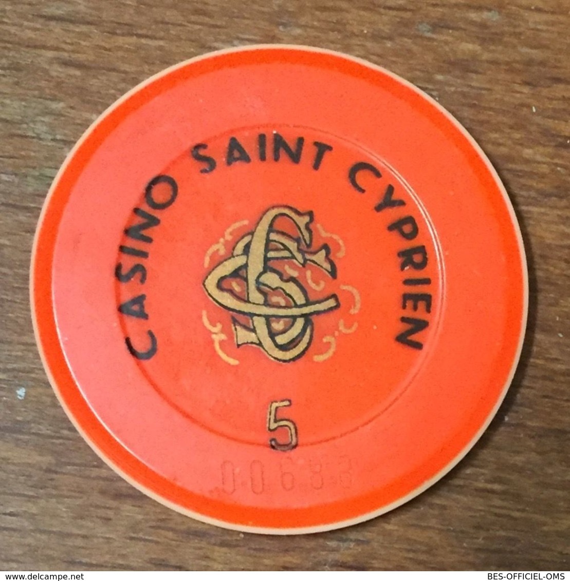 66 SAINT-CYPRIEN JETON DE CASINO DE 5 FRANCS N° 00688 CHIP TOKEN COIN - Casino