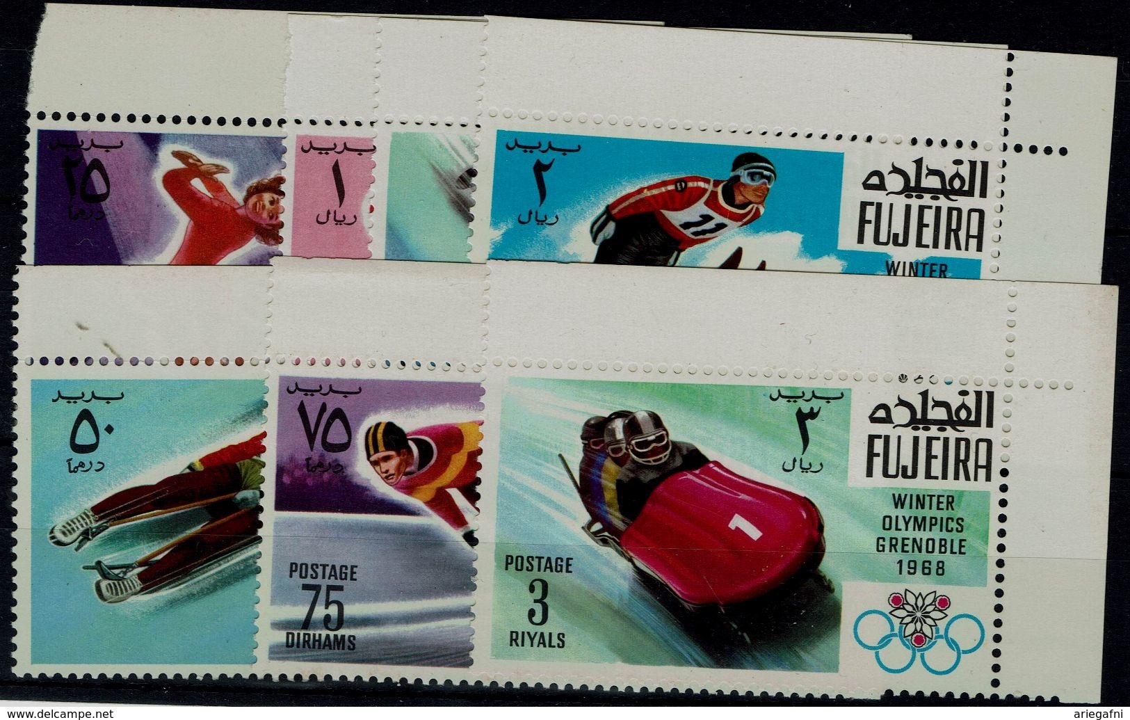 FUJEIRA  1968 WINTER OLYMPICS GAMES GRENOBLE 68 MI No 214-20 MNH VF!! - Winter 1968: Grenoble