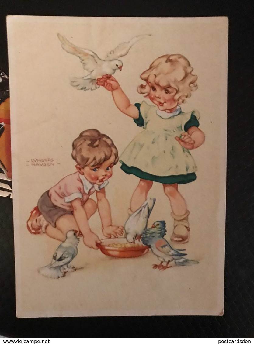 DDR Postcard - Humour - Little Girl And Birds - Lungers Hausen - Hausen, Lungers