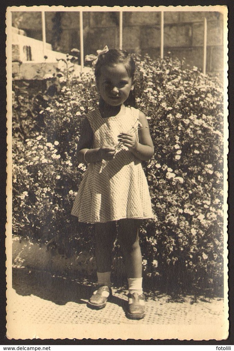 Cute Child Girl Old Photo 9x14 Cm #29463 - Anonymous Persons