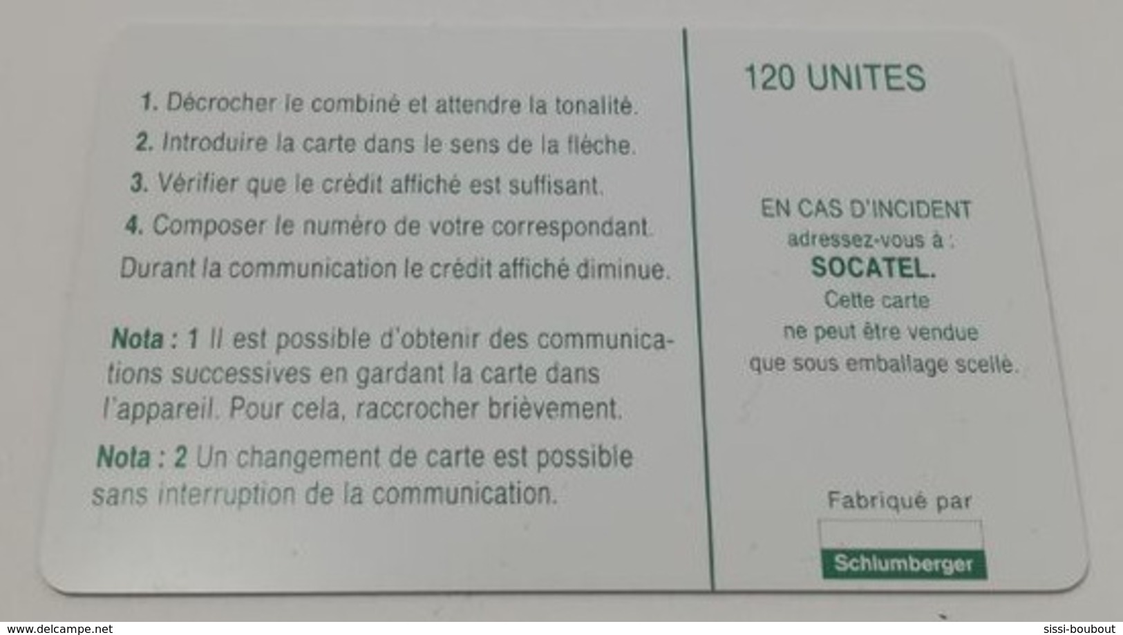 Télécarte - SOCIETE CENTRAFRICAINE DES TELECOMMUNICATIONS - Centrafricaine (République)