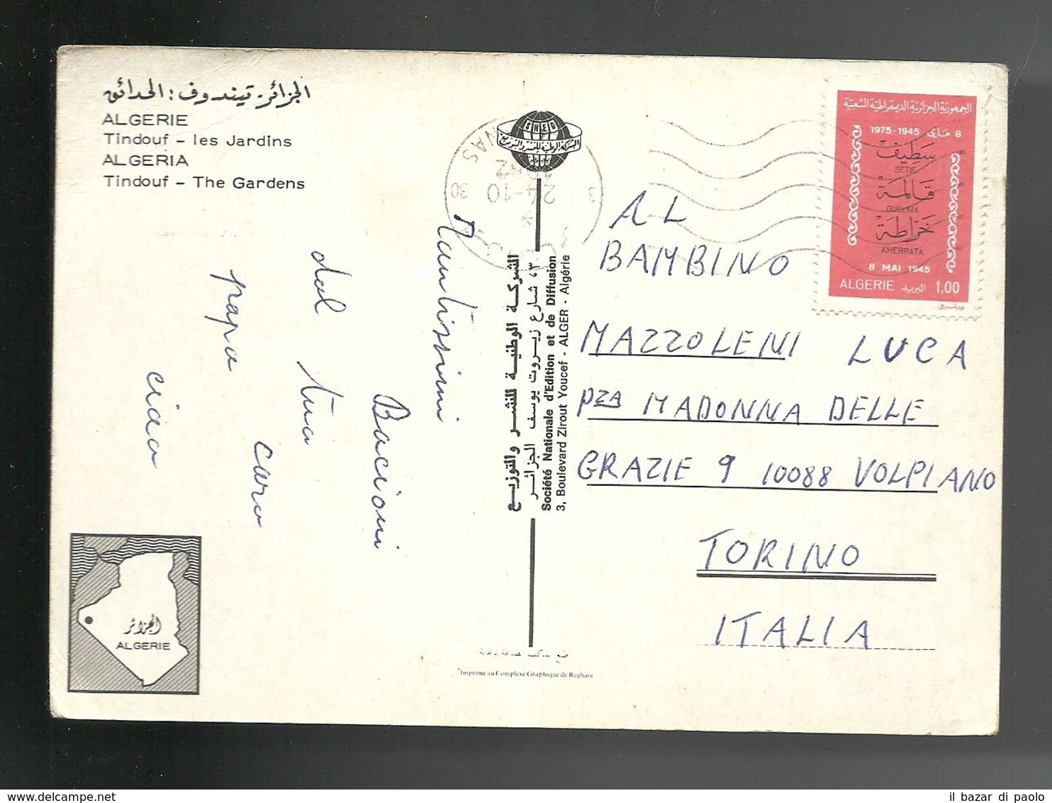 REF 63 - ALGERIA - TINDOUF - IL GIARDINO - VIAGGIATA - 1982 - Autres & Non Classés