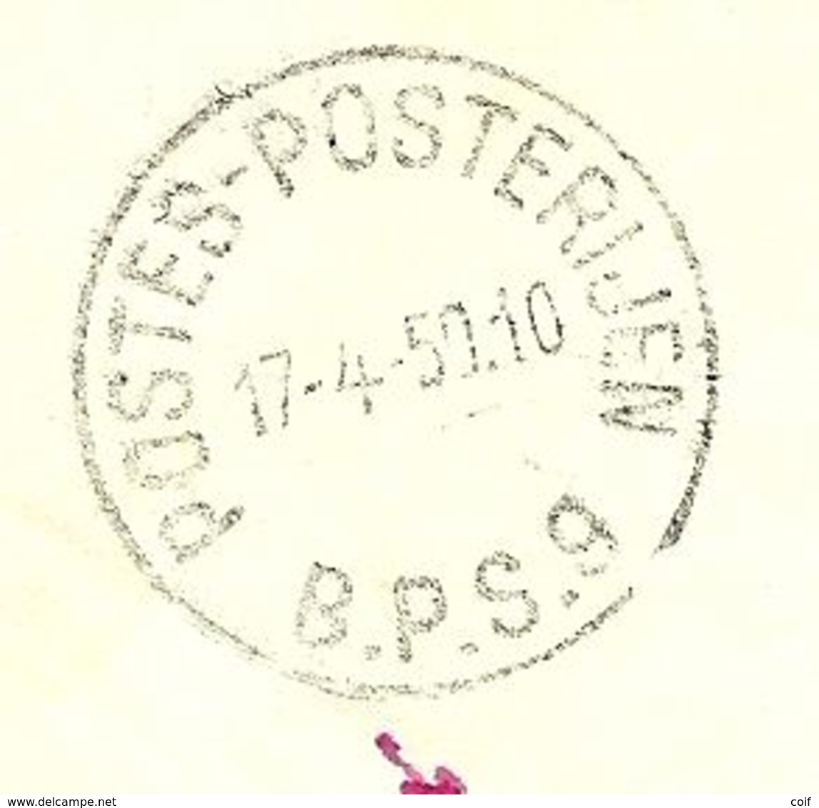 Brief Met Stempel BRUXELLES Op 15/04/1950 Naar "Soldaat" Met Stempel POSTES-POSTERIJEN / B.P.S. 9  !!! - Legerstempels