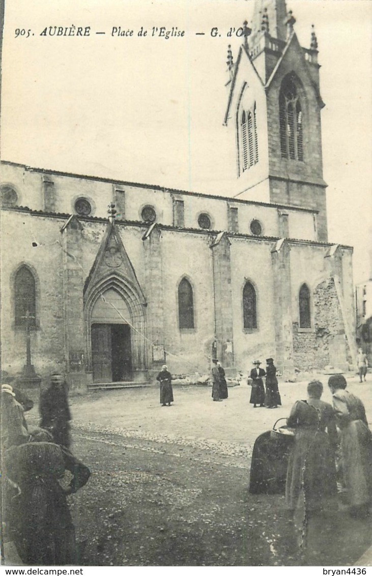 63 - AUBIERE - PLACE DE L' EGLISE ANIMEE - édit, G.d'O. N° 905. - Aubiere