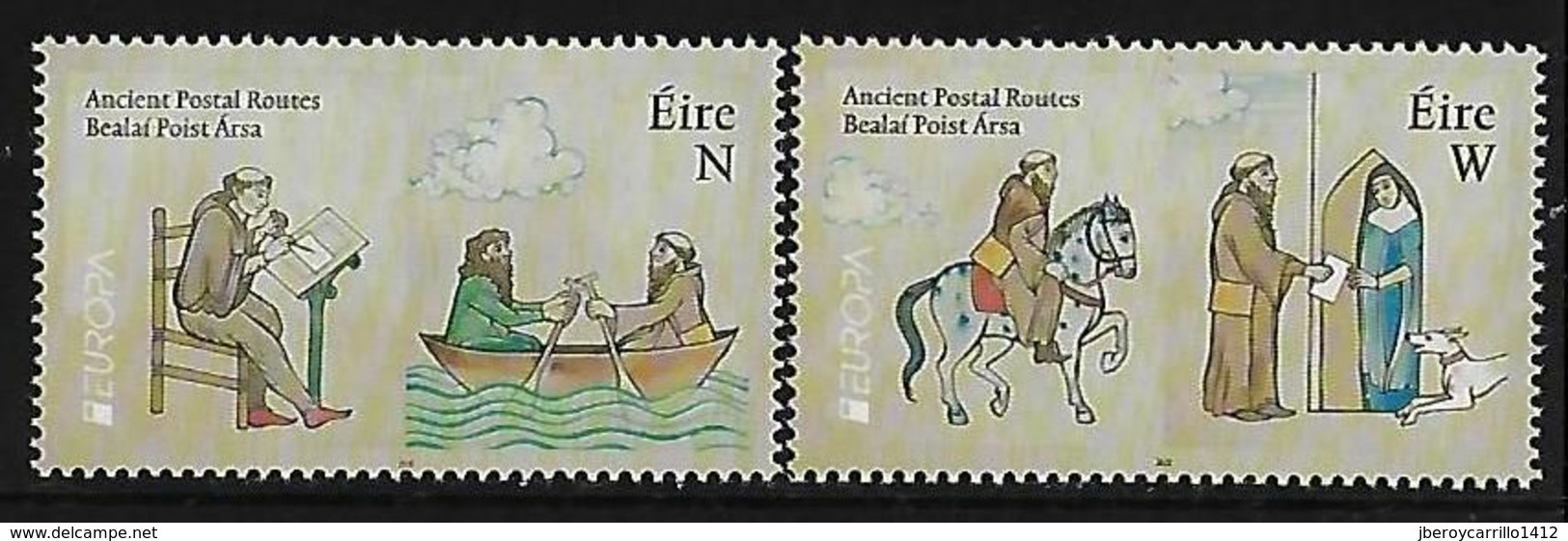 IRLANDA /IRELAND /IRLAND /EIRE  -EUROPA 2020 -" ANTIGUAS RUTAS POSTALES - ANCIENT POSTAL ROUTES" - SERIE De 2 V. - N - 2020