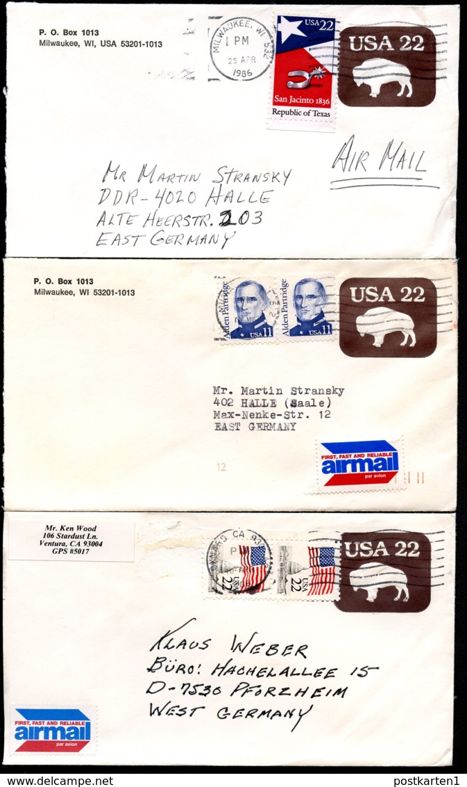 U608 8 PSE Covers BISON Used Domestic And To East- West- Germany 1986-88 - 1981-00