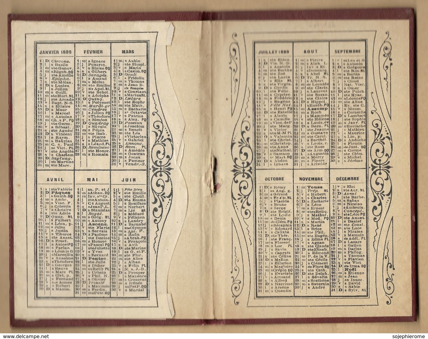 Calendrier 1899 Couverture D'almanach De La Rente Viagère De Paris 15 & 17 Rue Auber 9ème 2scans - Petit Format : ...-1900