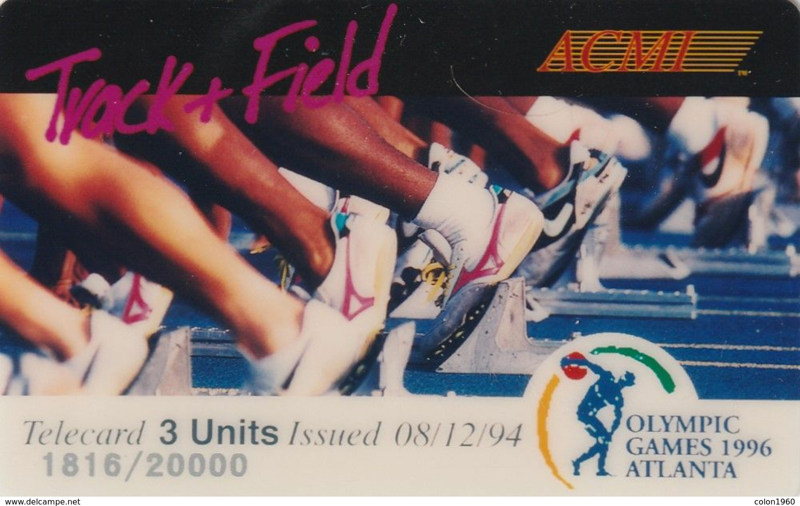 ESTADOS UNIDOS. Olympic Games Atlanta 1996 - ACMI. TRACK+FIELD. 20000 Ex. (165). - Autres & Non Classés