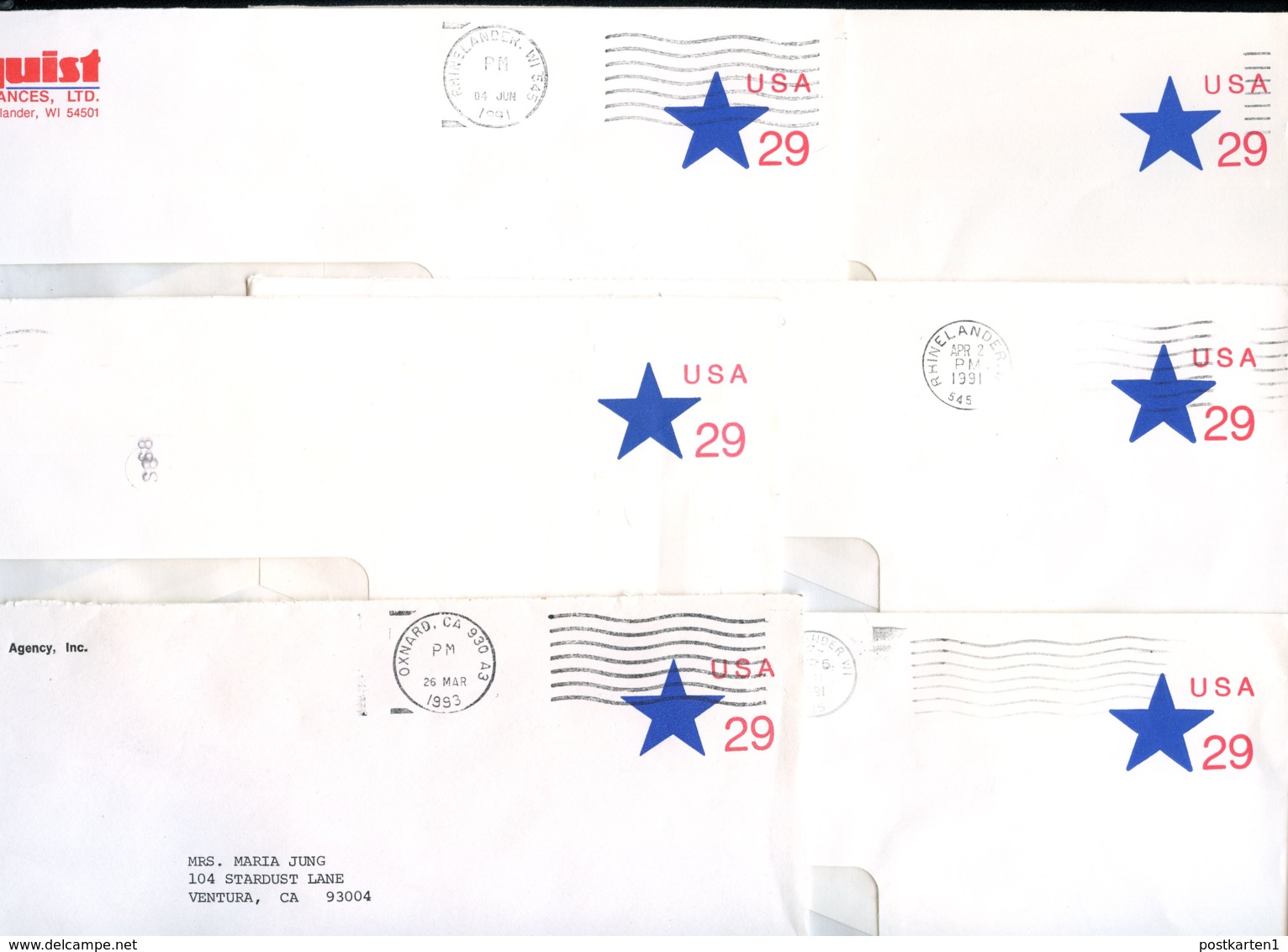 U619 12 PSE Covers STAR Used 1991-93 Cat. $7.60 - 1981-00