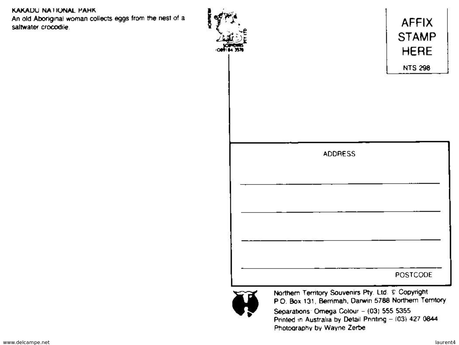 (I 23/A) Australia - Aborigene Lady Cookin Crocodile Egss (Kakadu NP) (NTS298) - Aborigènes