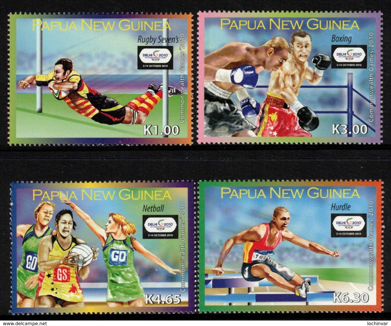 PAPUA NEW GUINEA, 2010 COMMONWEALTH GAMES 4 MNH - Papouasie-Nouvelle-Guinée