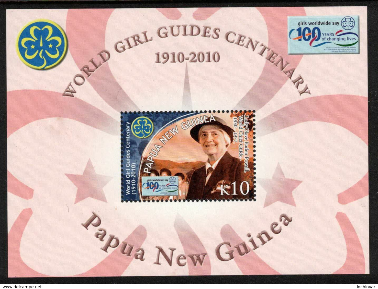 PAPUA NEW GUINEA, 2010 GIRL GUIDES K10 MINISHEET MNH - Papua New Guinea