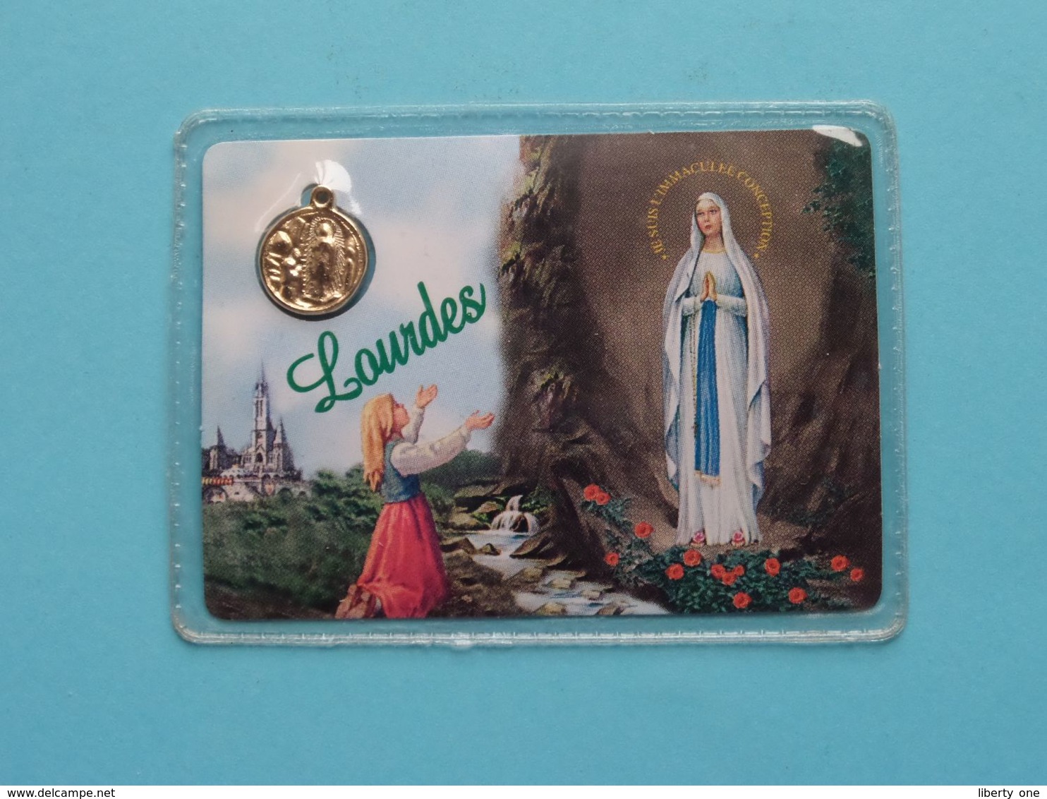 Medaillon " LOURDES " Our Lady Of > Pray For Us ( RELIKWIE - RELIQUIARIO - RELIC - RELIQUARY - RELIQUAIRE ) ! - Religion & Esotérisme