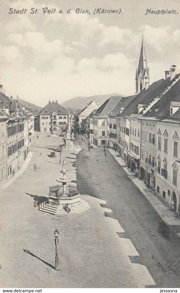 AK - Kärnten - ST. VEITH A/d Glan - Strassenpartie Mit Bürgerhäuser Am Hauptplatz 1908 - St. Veit An Der Glan