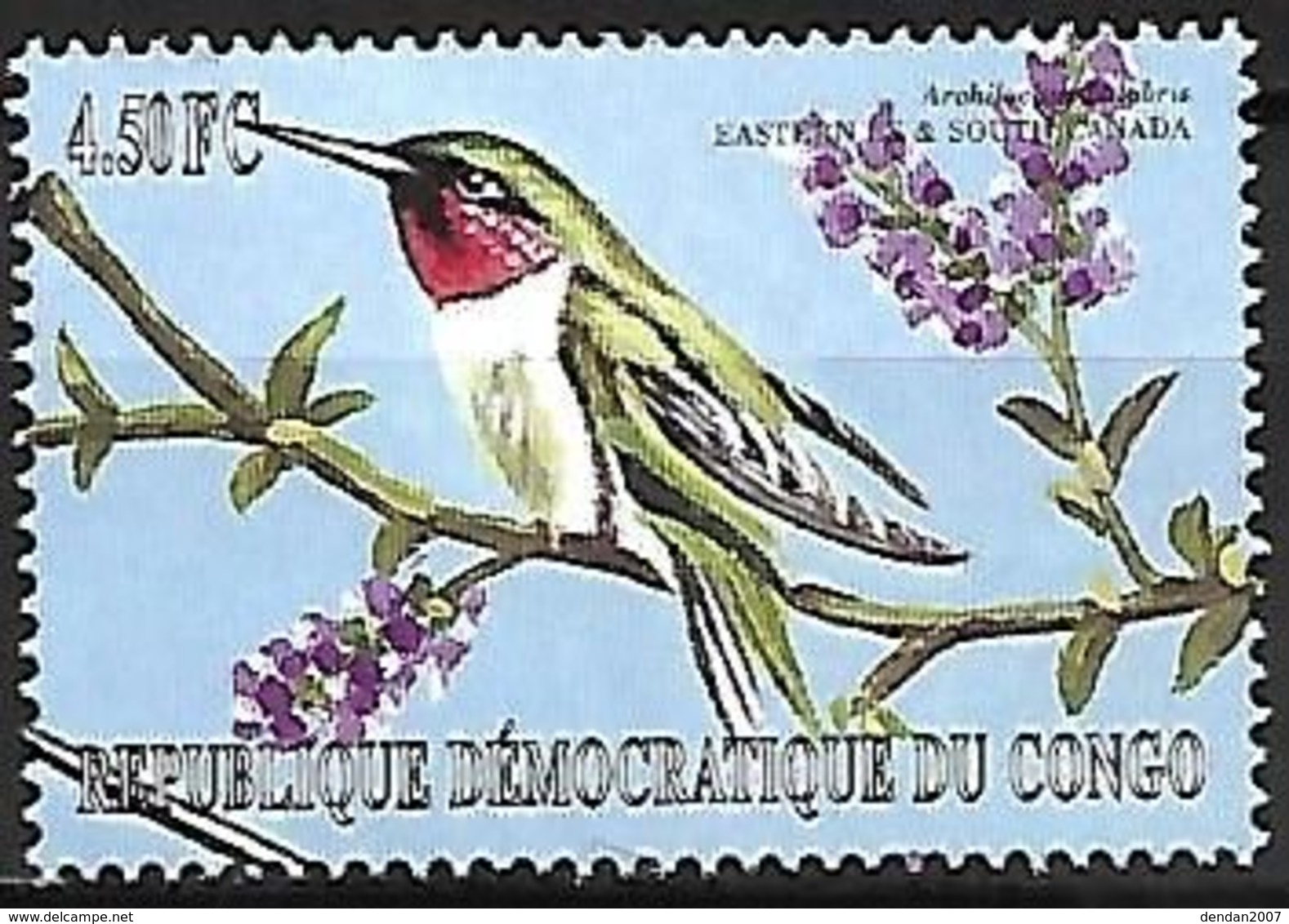 Congo (Kinshsasa) - MNH ** 2001 -   Ruby-throated Hummingbird  -  Archilochus Colubris - Colibríes