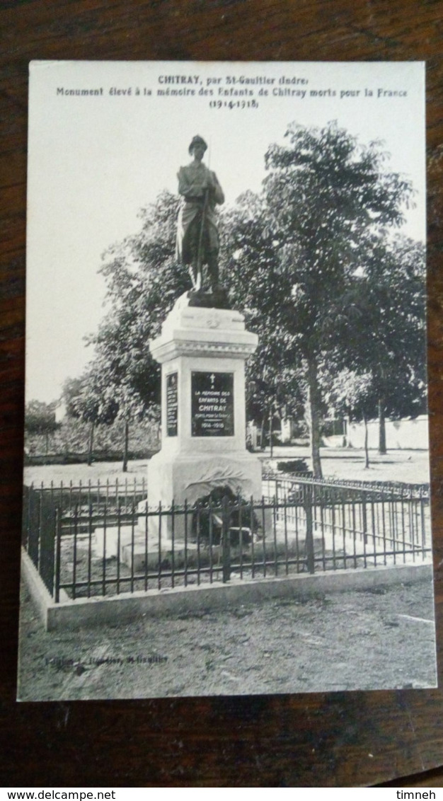 CPA. CHITRAY PAR ST GAULTIER  - INDRE 1914/1918 ENFANTS MORTS POUR LA FRANCE - Monuments Aux Morts