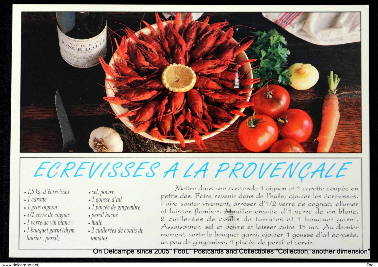 Recette De Cuisine ECREVISSES A LA PROVENCALE FRANCE French Cooking Recipe PROVENCAL CRAFT Bon Appétit ! - Recepten (kook)