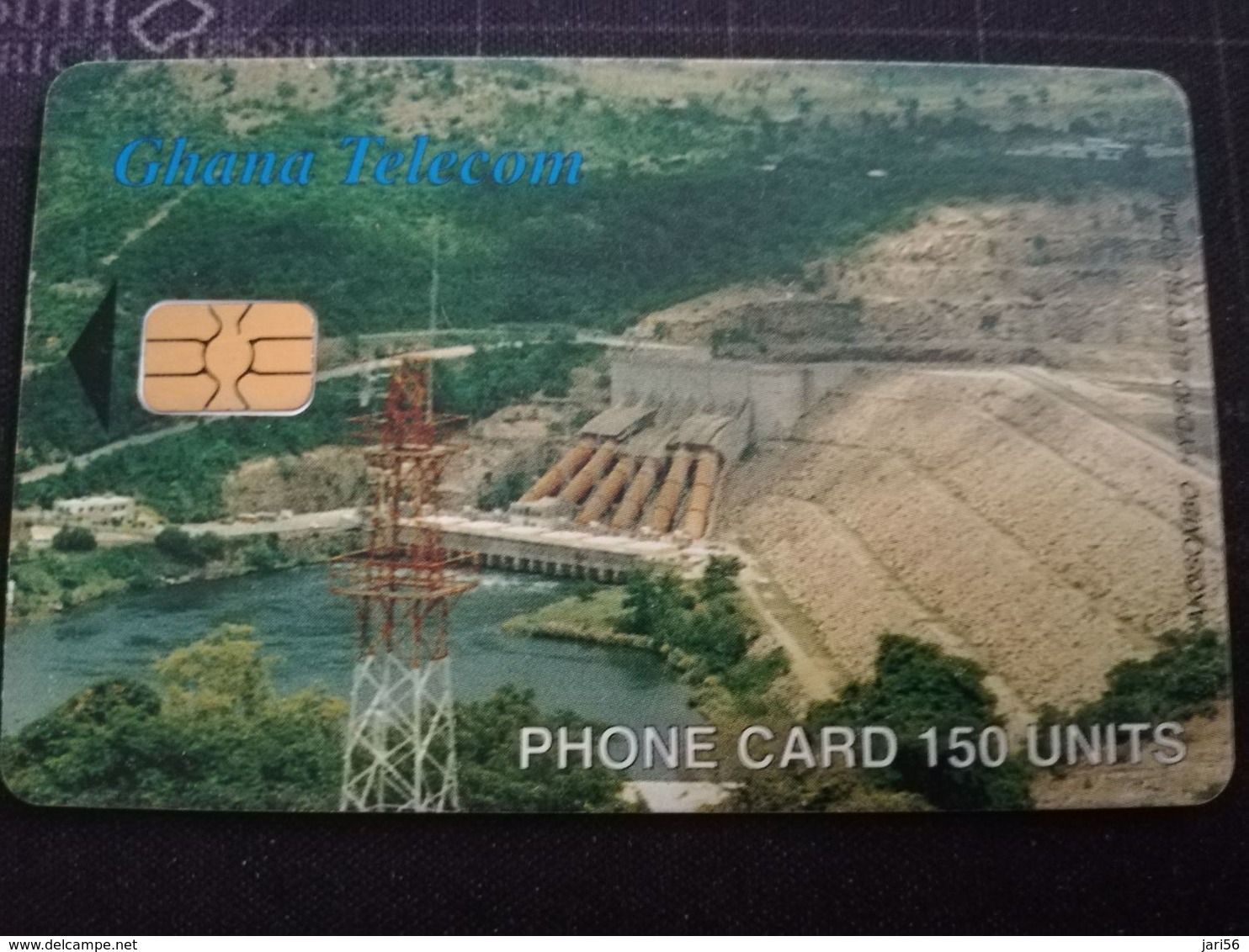 GHANA CHIPCARD 150UNITS  POWER LAKE HYDRO ELECTRIC DAM   Fine Used Card  **2972 ** - Ghana