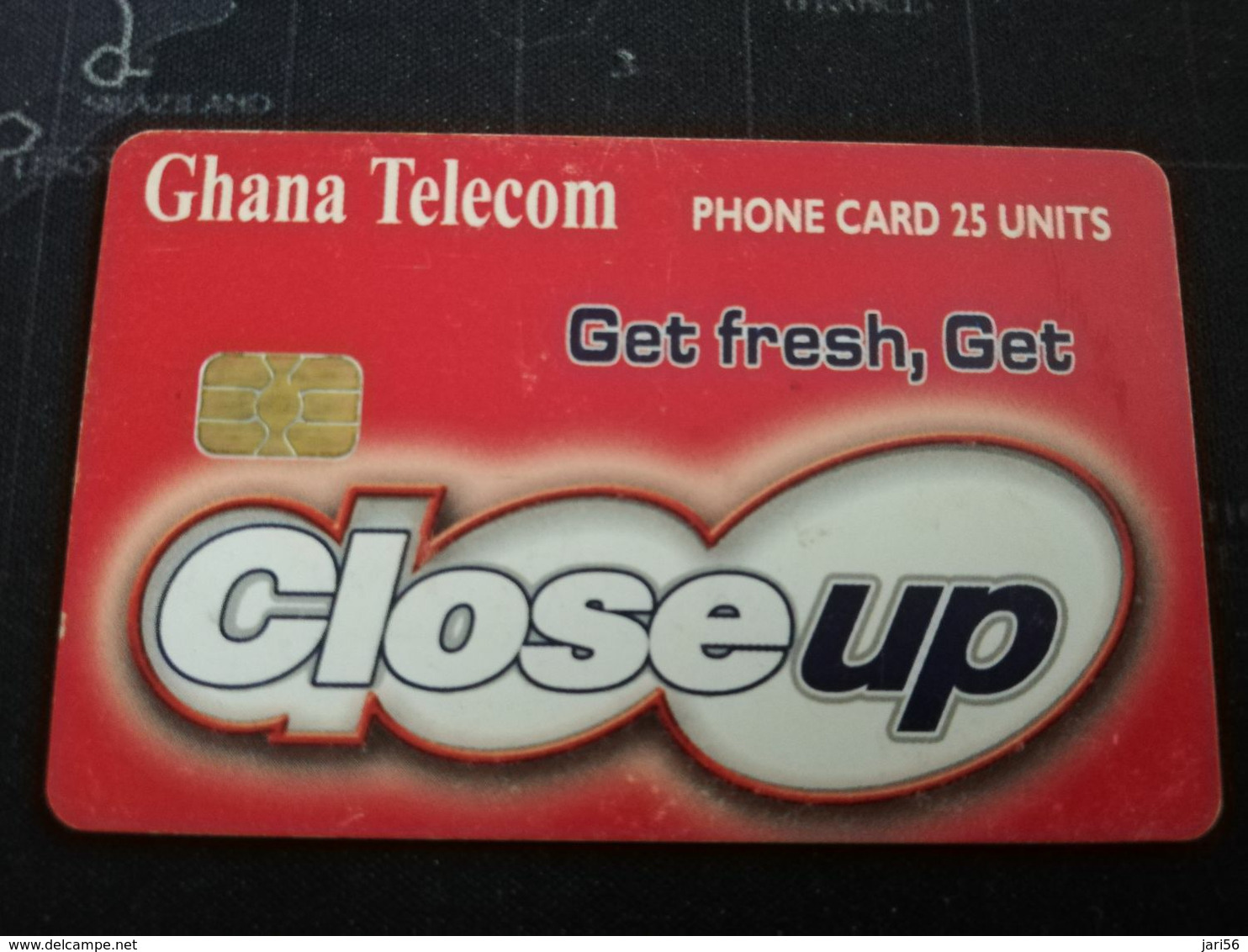 GHANA CHIPCARD 25  UNITS  CLOSE UP GET FRESH      Fine Used Card  **2976 ** - Ghana