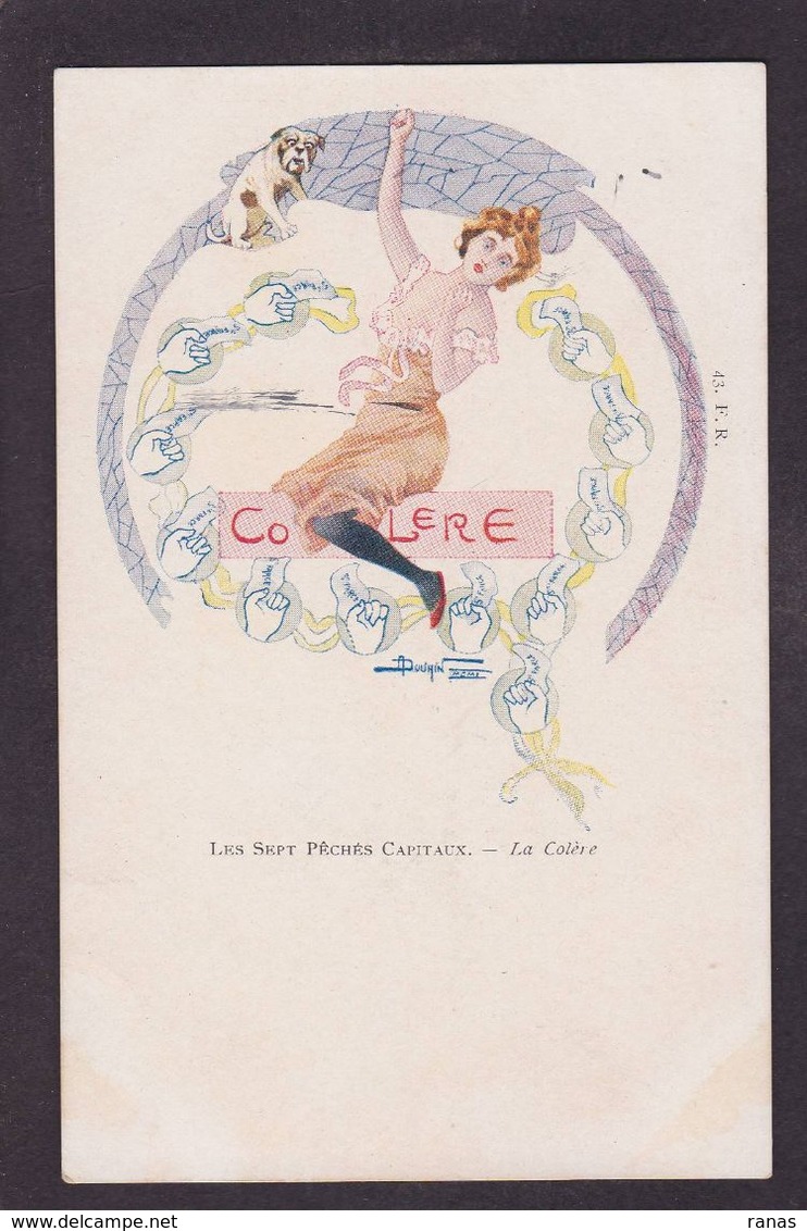 CPA DOUHIN Art Nouveau Femme Girl Woman érotisme écrite - Autres & Non Classés