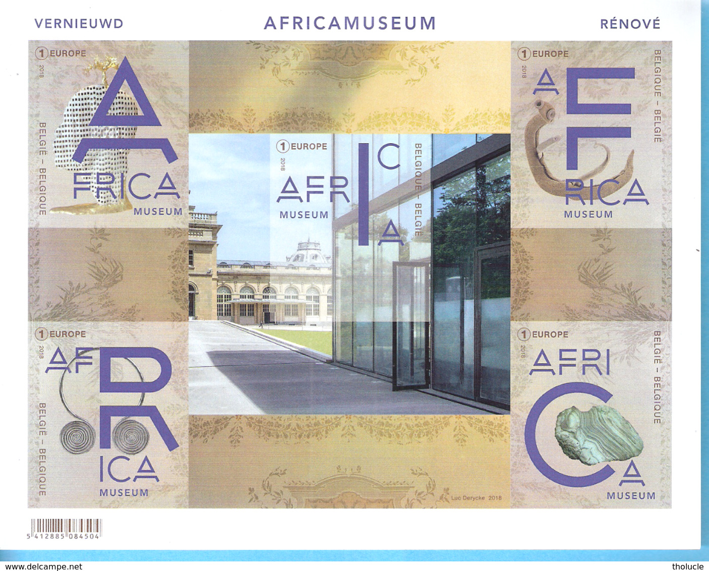 Africamuseum Vernieuwd-Rénové-Musée De L'Afrique Centrale De Tervueren-Belgïe-Belgique-2018-Bl.264-Ongetand-Non Dentelé- - Andere & Zonder Classificatie