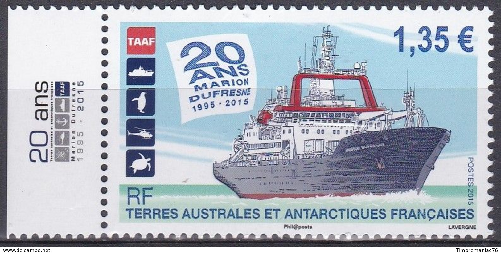 T.A.A.F. TUC 2015 YT 752 Neuf - Unused Stamps