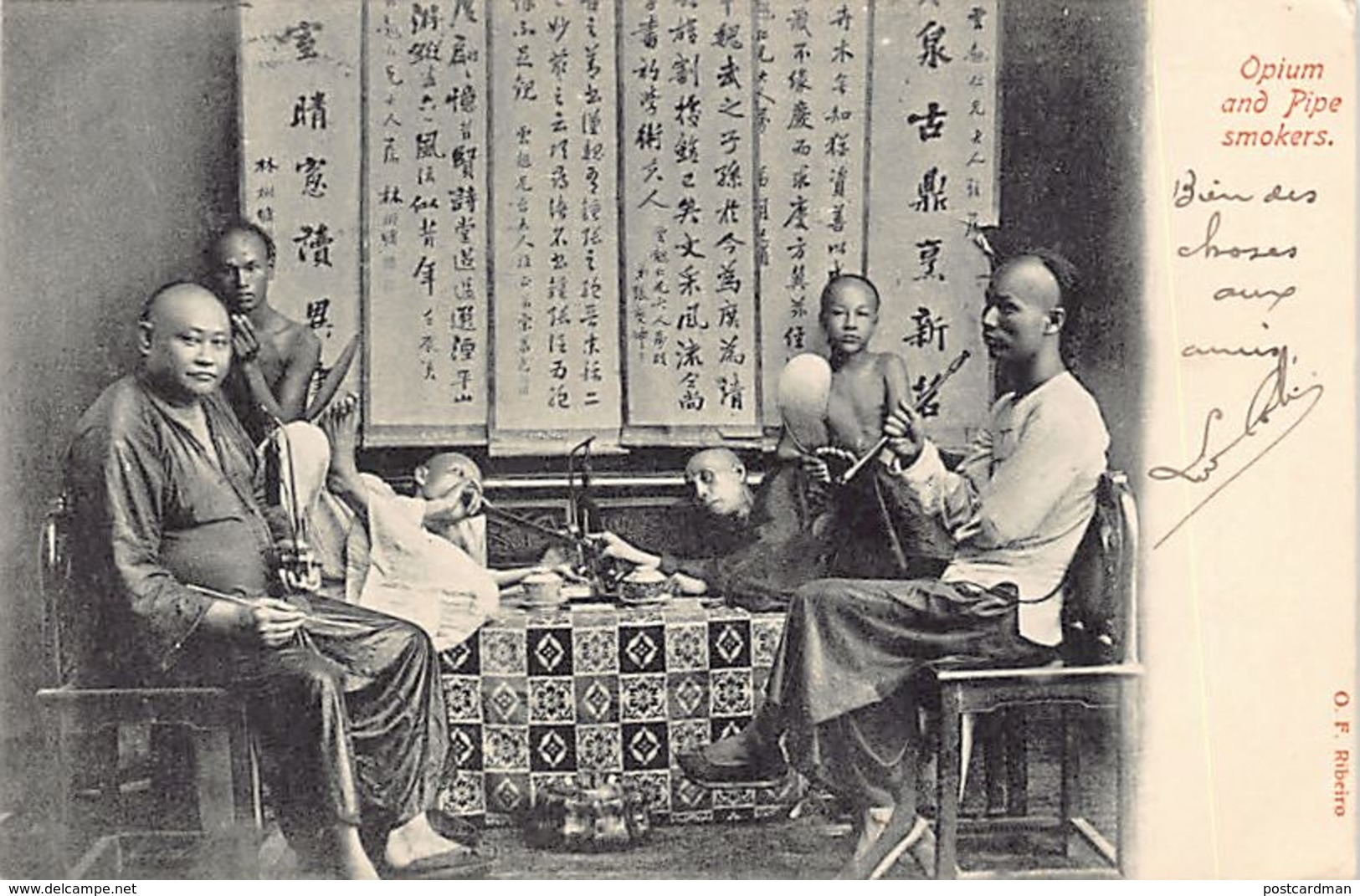 CHINA - Opium And Pipe Smokers - Publ. O. F. Ribeiro. - China