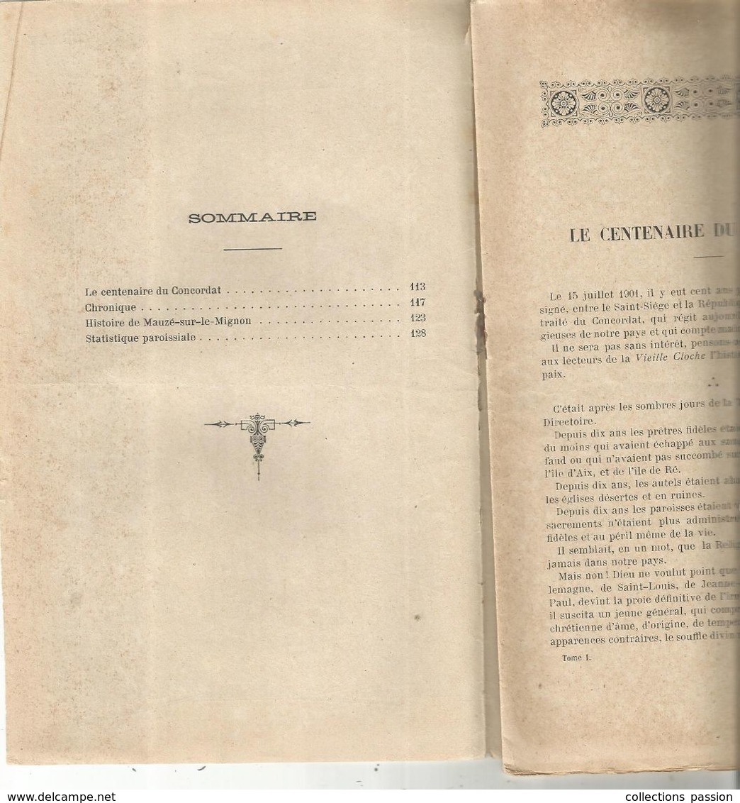 Régionalisme, Bulletin Mensuel, LA VIEILLE CLOCHE DE MAUZE SUR LE MIGNON , N° 7 , Juil. 1901, 16 Pages, Frais Fr 1.85e - Poitou-Charentes