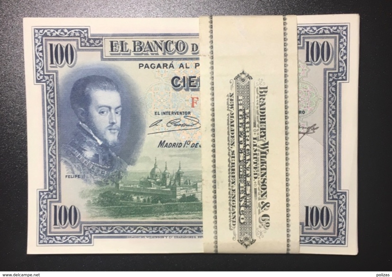 Spain España Espagne 1 PCS 1 NOTE 1 BANKONOTE 100 Pesetas 1925 UNC - 100 Pesetas