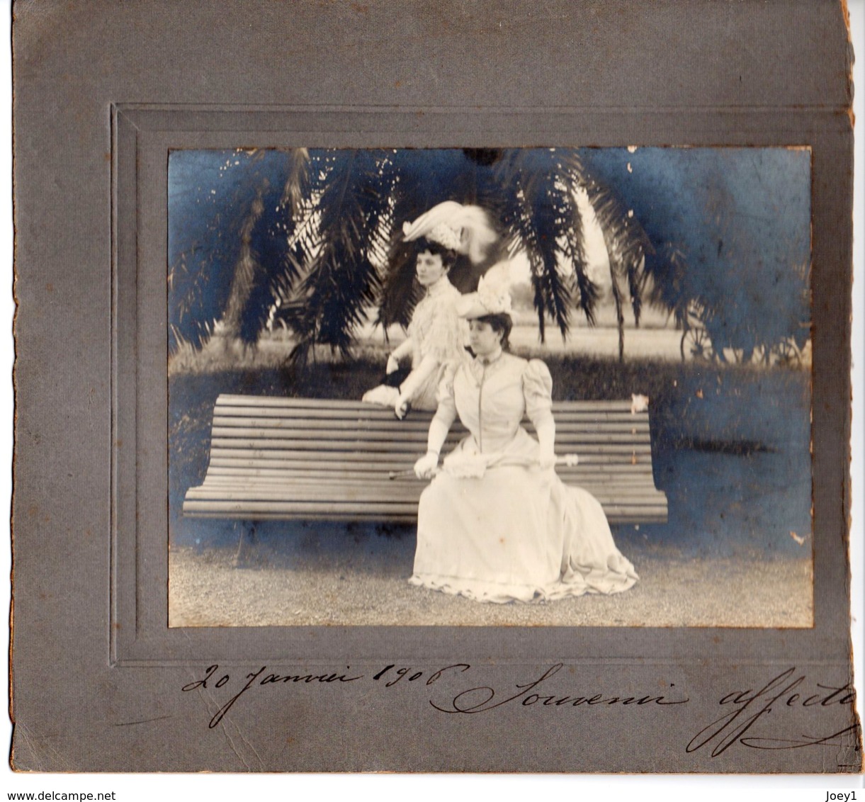 Photo 2 Jeunes Femmes, Belle époque 1906 à Malabia En Argentine Format 12/17 - Anonyme Personen